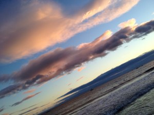 Ocean running downhill.