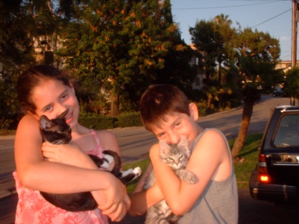 A decade ago, Bop and Luna were kittens and my son (now 6'2) was shorter than his twin sister (now 5'10").