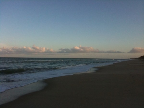 The Atlantic Ocean from a beach in central Florida.