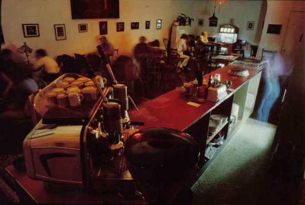 Interior of the Espresso Bar, Pasadena, CA. Photo by Maury Cohen.