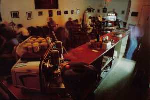 Interior of the Espresso Bar, Pasadena, CA. Photo by Maury Cohen.