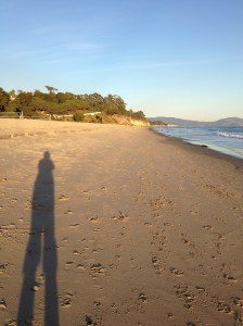 Me at the beach as sunset approaches.